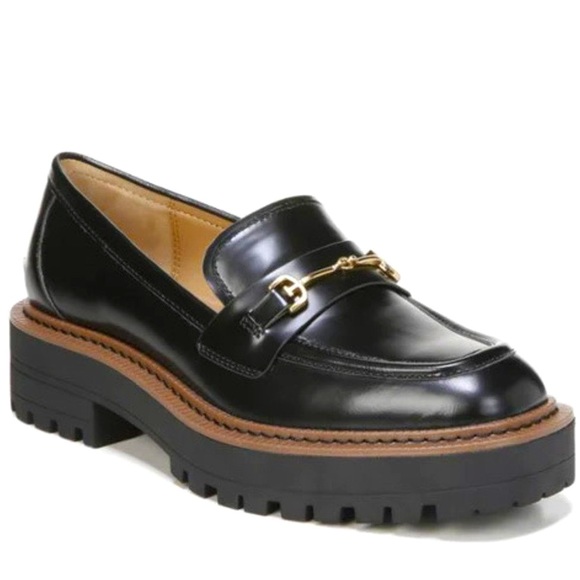 Sam Edelman Shoes - Sam Edelman Women's Black Laurs Chunky Vintage Leather Platform Loafer Size 7